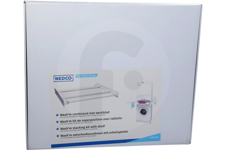Nedco  Telaio intermedio universale (distanziatore, kit di impilaggio, pezzo di raccordo) per lavatrice e asciugatrice 60400100