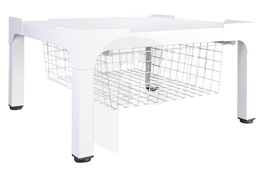 B-Ware Base para lavadora con estante, juego de 2 de acero blanco ML-Design