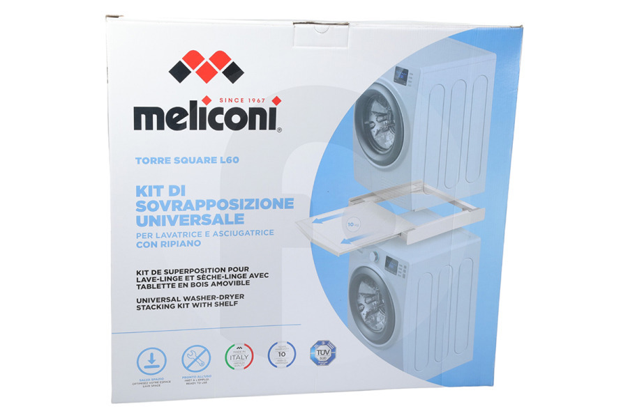 Universeel  Meliconi kit di sovrapposizione (raccordo, kit impilabile) incl. cassetto lavatrice, asciugatrice 656118