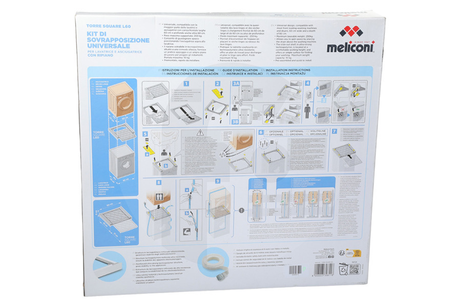 Universeel  Meliconi kit di sovrapposizione (raccordo, kit impilabile) incl. cassetto lavatrice, asciugatrice 656118
