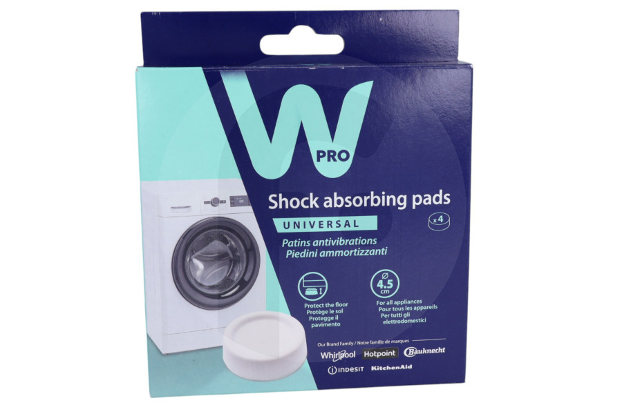 WPRO  Piedini in gomma ammortizzanti WPRO (Set di 4 pezzi) per lavatrice 484000008531, SKA202