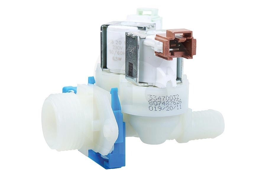AEG Lavadora Válvula de entrada doble recta (2 vías) válvula magnética para AEG, Electrolux y otros lavadora 1325186508