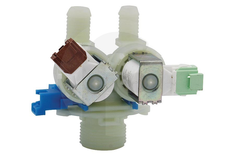 AEG Lavatrice Valvola di ingresso (elettrovalvola, flussometro) doppia dritta per AEG, Electrolux e altri lavatrice 1325186227