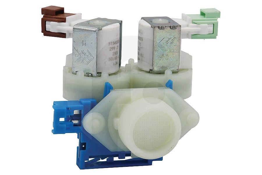 AEG Lavadora Válvula de entrada (electroválvula, caudalímetro) doble recta para AEG, Electrolux y otros lavadora 1325186227 apto para entre otros LB5250, L6FBK84W, EW7F447WI