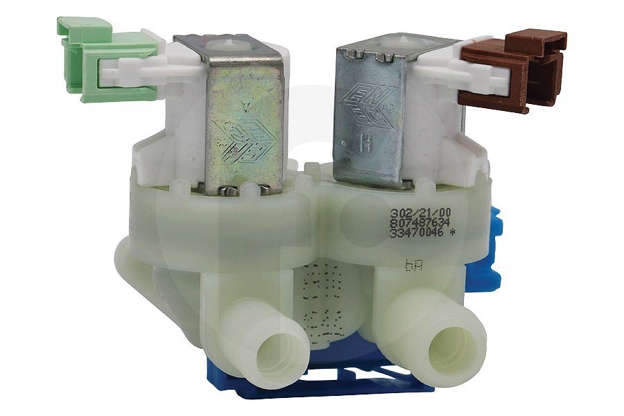 AEG Lavatrice Valvola di ingresso (elettrovalvola, flussometro) doppia dritta per AEG, Electrolux e altri lavatrice 1325186227