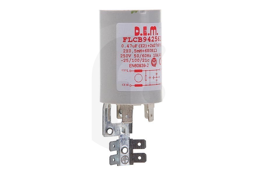 3i marchi 64559, C00064559 Lavadora Condensador de supresión de interferencias (condensador supresor, supresión de condensador) 0.47uF para, entre otros, Ariston lavadora C00064559, 64559 apto para entre otros W104, W143, W165,