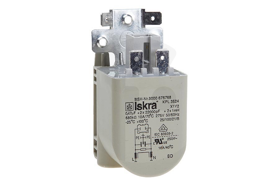 Lynx 623842, 00623842 Lavadora Condensador supresión de interferencia para lavadora 623842 apto para entre otros WAE24194, WT46Y780, WAS28743NL