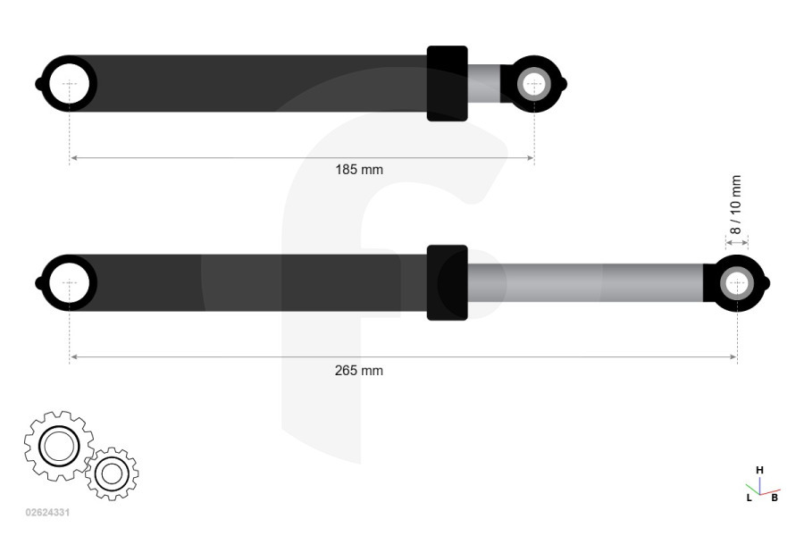 Alternatief Lavatrice Set ammortizzatori 120N per Miele lavatrice 302975
