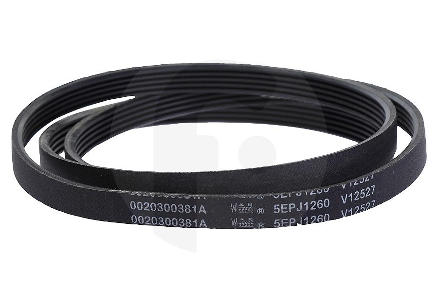 Haier correa Poly-V (correa en V, correa dentada) 1260J5 TEM lavadora 49052532, 0020300381A apto para entre otros HNS1002ACE, HBF800TE, LBD4B81X