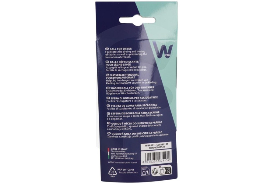 Ariston  Pelota para secado secadora 480181701071, WBA100
