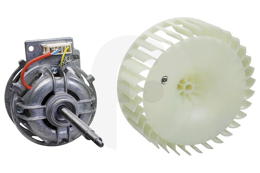 AEG Asciugatrice Motore (motore di azionamento) completo incl. ventola per AEG, Electrolux e altri asciugatrice 4055179644