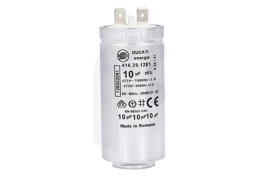 Rex Asciugatrice Condensatore (condensatore di avviamento) 10uF 425V per AEG, Electrolux e altri asciugatrice 1250020615 adatto a tra cui T65377AH3, T76385AH2, EDH3686GDE