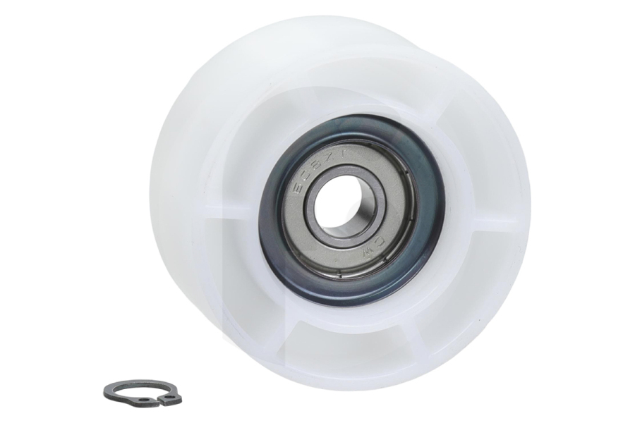 Constructa Secadora Polea tensora (rueda tensora) con anillo de seguridad blanca para, entre otros, Bosch, Siemens secadora 632045, 00632045 