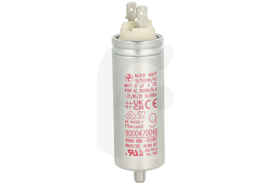Siemens 622991, 00622991 Bosch condensator 9,0 µF voor wasdroger 00622991