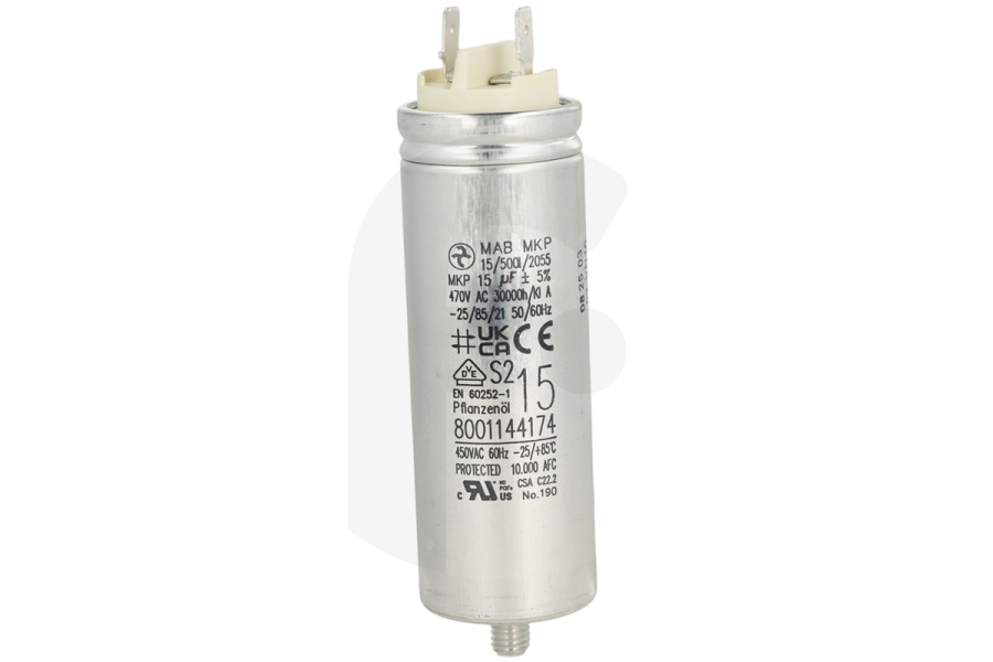 Siemens Bosch condensator 15,0 µF voor wasdroger 10016807