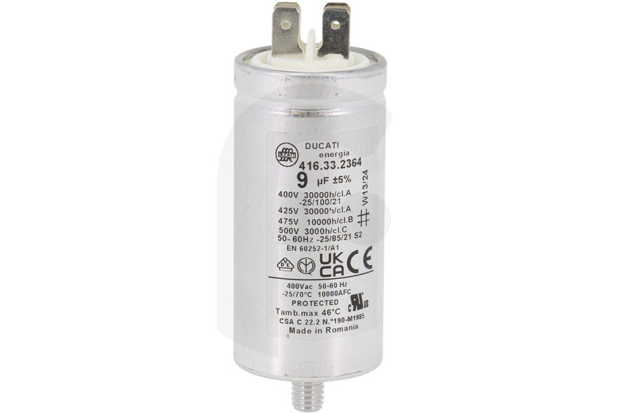Hoover Candy Secadora Condensador 9 uF para secadora 40016110 apto para entre otros ROEH8A2TE, NDEH10A2TSBEXSS