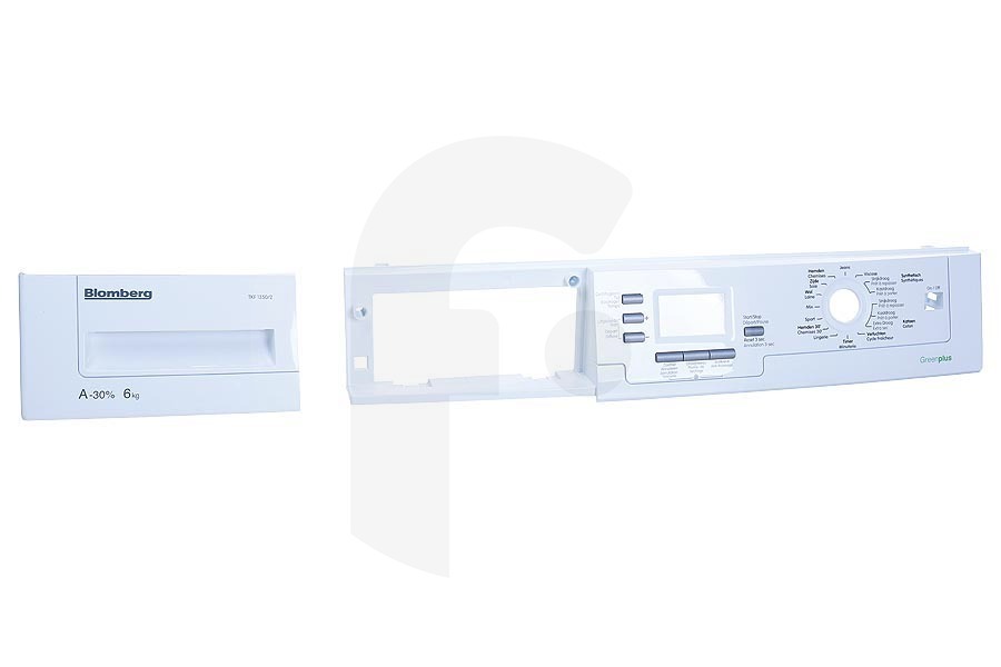 Blomberg Secadora Blomberg carcasa del panel de control (panel frontal) gris/blanca secadora 2970009014
