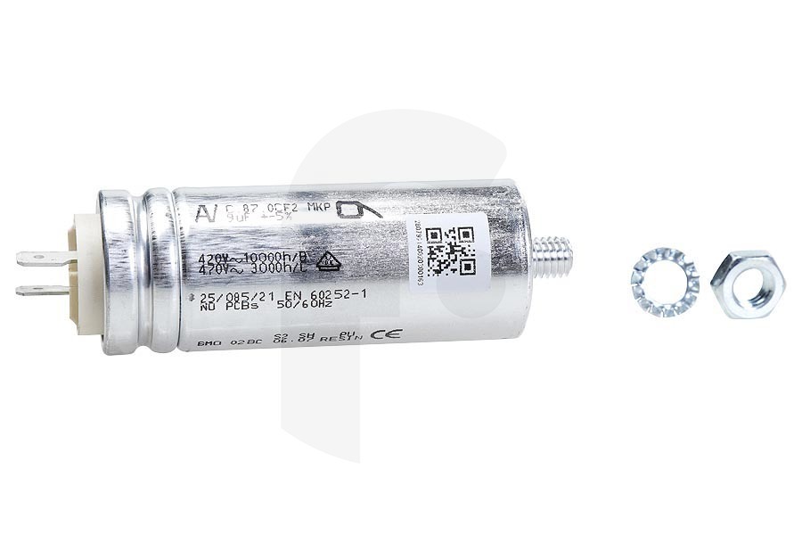 Beko condensador (condensador de arranque) 9uF secadora 2807961400 apto para entre otros DV2570X, DPS7343X, DS7331PX0