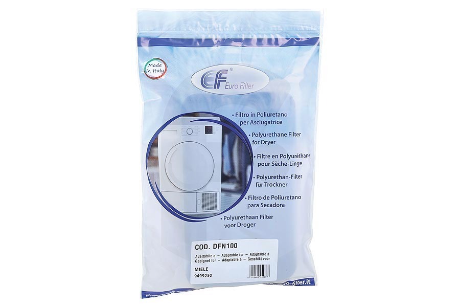 Alternative Trockner Filter (Schaumfilter, Schwammfilter) mit Einkerbung von Kondensator für Miele Trockner 9499230