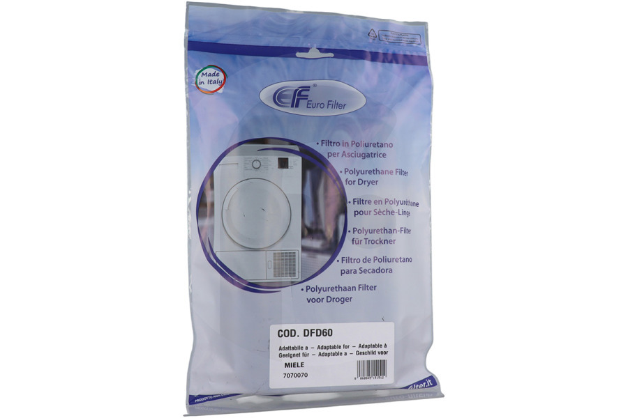 Miele Trockner Filter (Schaumfilter, Schwammfilter) vom Kondensator für Miele Trockner 7070070