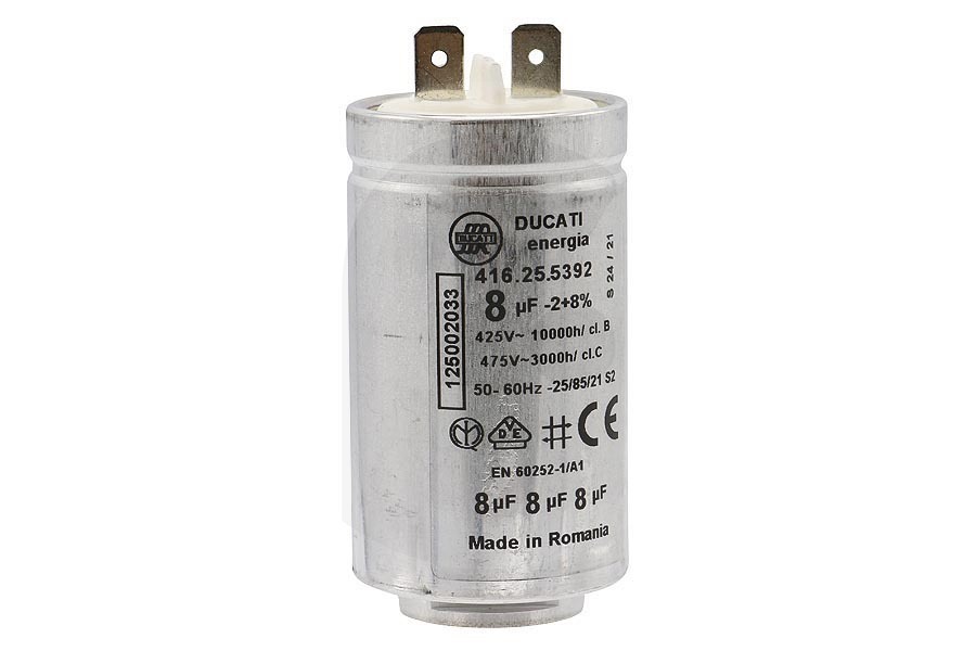 Curtiss Secadora Condensador (8uF) secadora 1250020334 apto para entre otros TDE4224, LTH55400, TDS372