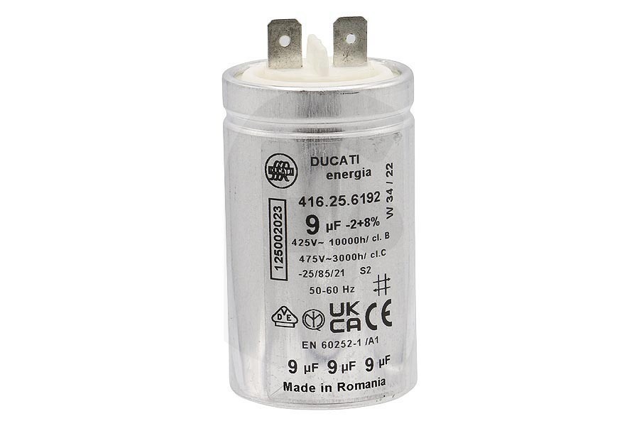 Alternatief Secadora Condensador de arranque 9uF para Zanussi y otros secadora 1250020227 apto para entre otros TDS583T, TCS673T, KE2040