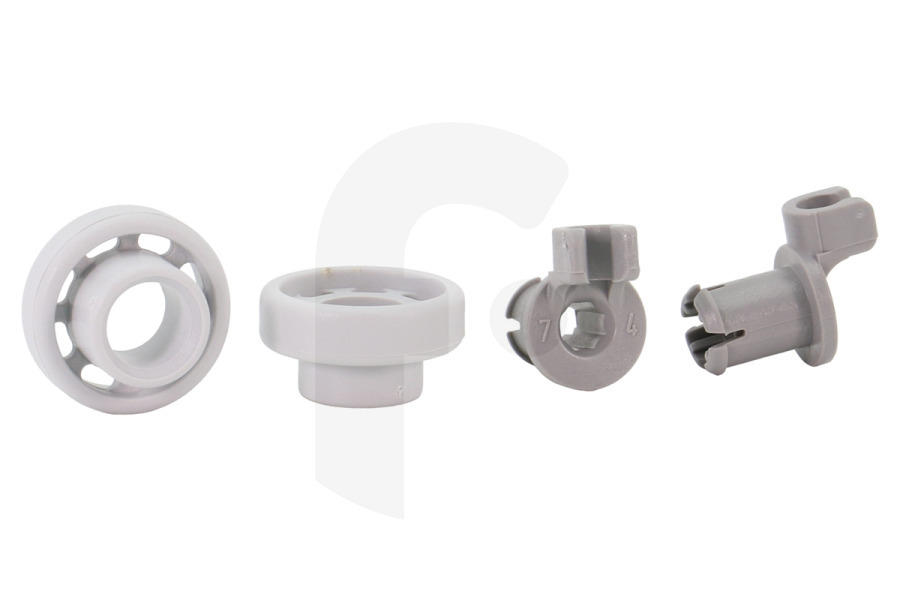 Constructa Lavastoviglie Ruote cestello Lavastoviglie adatto per Bosch, Siemens Cestello superiore 2 Pezzi 424717, 00424717