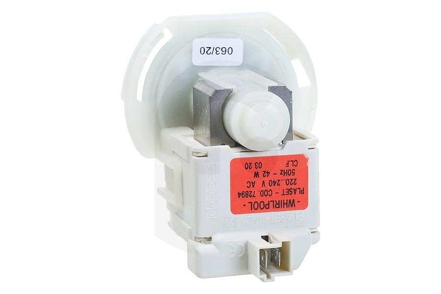 Whirlpool Lavastoviglie Pompa di scarico (Bajonet, Plaset) per Whirlpool e altri lavastoviglie 481236018558