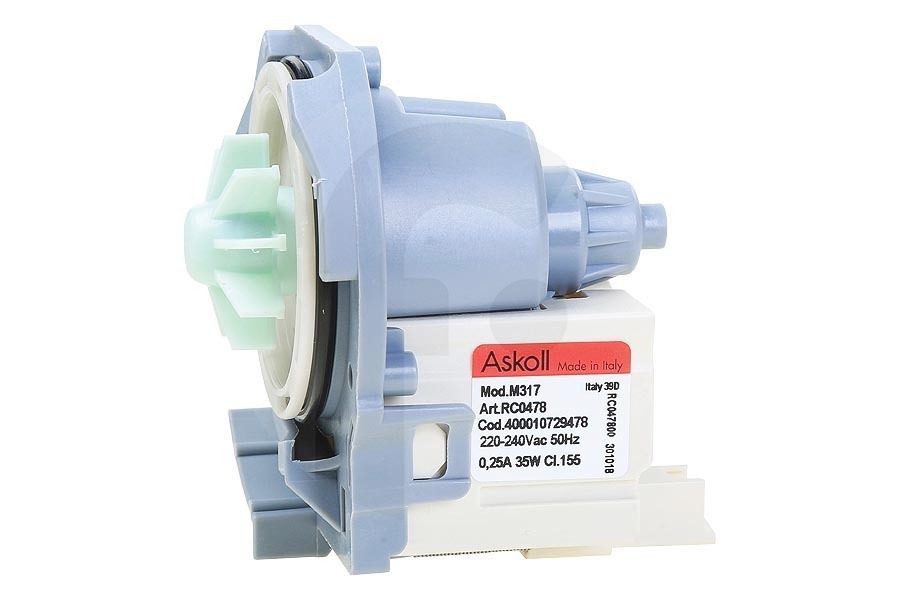 Whirlpool Lavastoviglie Pompa di scarico (pompa dell'acqua) escl. corpo pompa Askoll per Whirlpool e altri lavastoviglie 481010751595