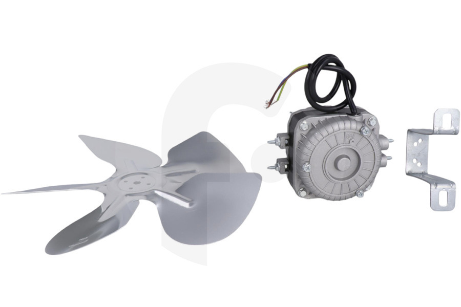 Universeel  Ventilatore universale (ala, elica, lama) in senso orario, con motore 10W 250x248x90mm Frigorifero / Congelatore