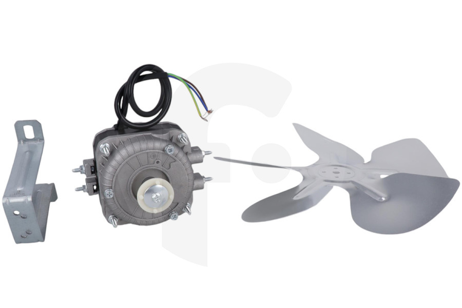 Universeel Ventilador universal (aleta, hélice, aspa) en sentido horario, con motor 10W 250x248x90mm Frigorífico / Congelador apto para entre otros varios mod, gire a la derecha.
