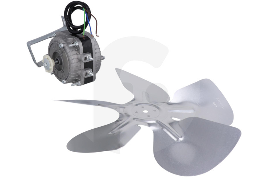 Universeel  Ventilatore universale (ala, elica, lama) in senso orario, con motore 10W 250x248x90mm Frigorifero / Congelatore