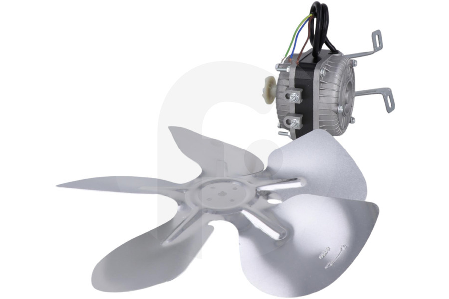Universeel  Ventilatore universale (ala, elica, lama) in senso orario, con motore 10W 250x248x90mm Frigorifero / Congelatore