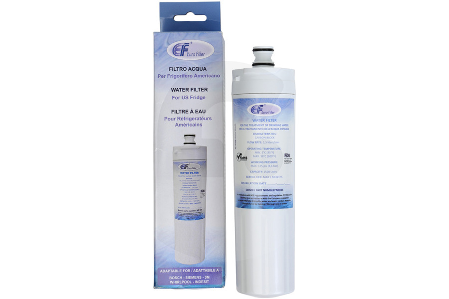 Alternatief Eurofilter filtro de agua CS-52 para Bosch, Siemens y otros frigorífico americano 00640565 apto para entre otros 3 metros CS-52