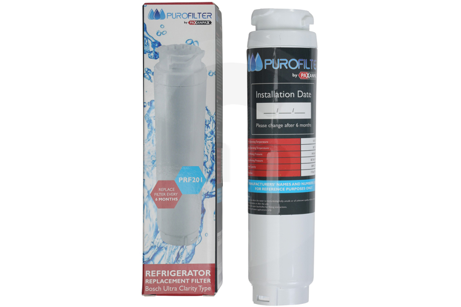 V-zug Frigorífico Filtro de agua para Bosch 50x50x211mm Frigorífico / Congelador 00740572 apto para entre otros UltraClarity 9000733787