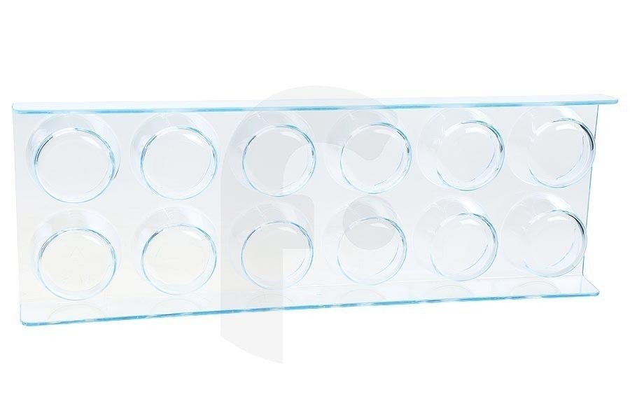 Bosch Frigorifero Scaffale per 12 Uova Frigorifero adatto per Bosch, Siemens 282 x 100 x 26 mm Transparente 00654282