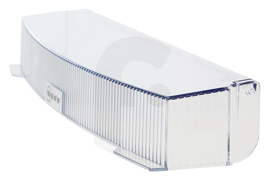 Bosch Frigorifero Coperchio per Ripiano per Burro Frigorifero adatto per Neff, Bosch, Siemens 420 x 90 x 55 mm Trasparente 00448321