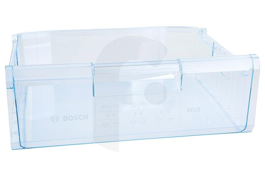 Siemens Frigorífico Cajón del congelador (contenedor) transparente para Bosch, Siemens y otros congelador 660069, 00660069 apto para entre otros GUD15A55L01, GUD15A4004