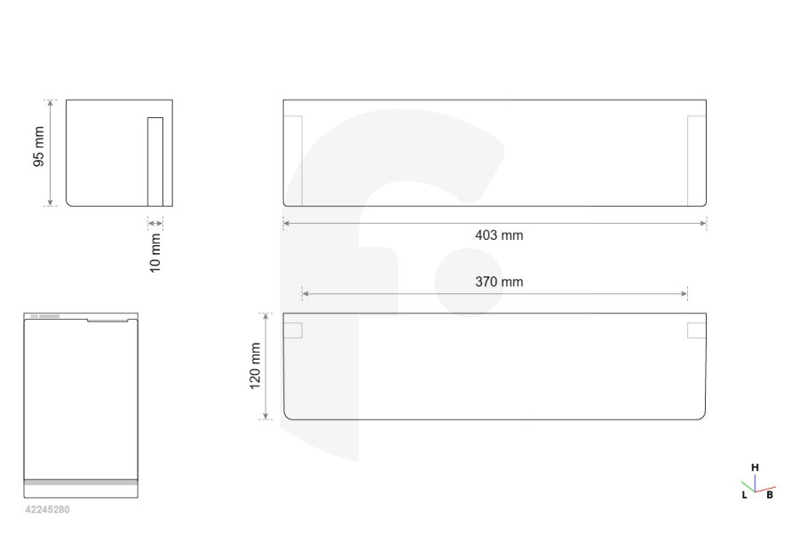 Hotpoint Frigorifero Balconcino porta trasparente 120x403x95mm per Indesit e altri frigorifero-congelatore C00526729, 526729