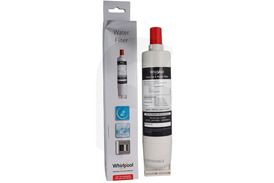 Whirlpool filtro de agua SBS002 48x48x255mm Frigorífico / Congelador 484000008726 apto para entre otros S25BRSS31