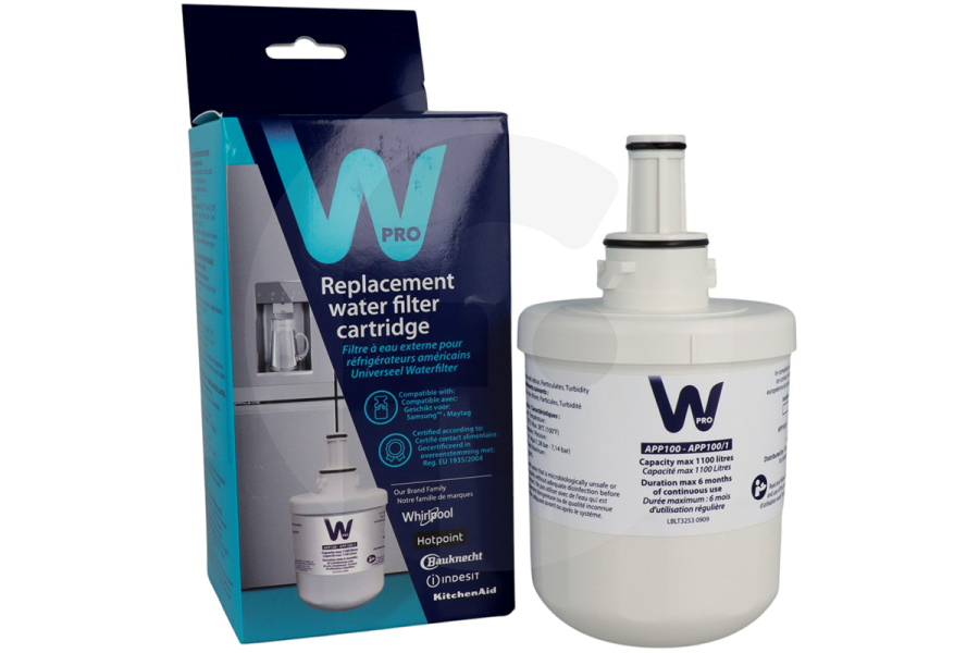 Samsung Frigorífico Filtro de agua WPRO APP100 para refrigerador 484000000513 apto para entre otros RS23FC, RS25