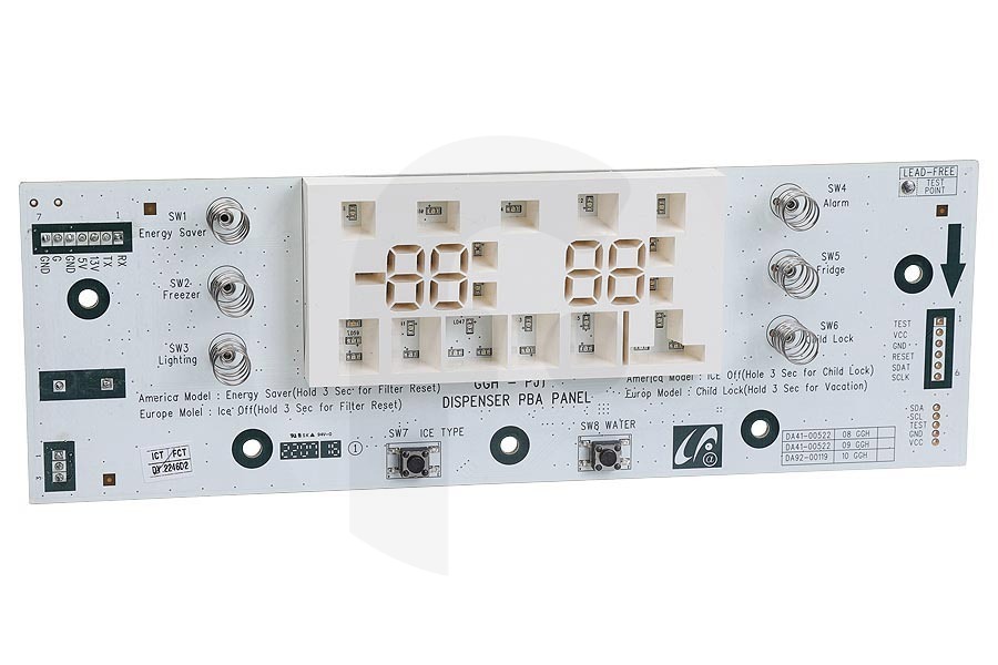 Samsung modulo (circuito stampato) con display 210x25x70mm Frigorifero / Congelatore DA4100522E adatto a tra cui RSG5PURS1