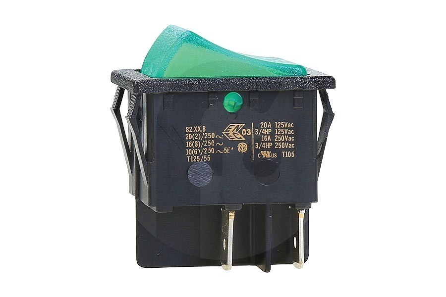 Dometic Frigorifero Dometic interruttore acceso/spento verde, illuminato, bipolar, 4 contatti 25x39x33mm Frigorifero da campeggio 292627410