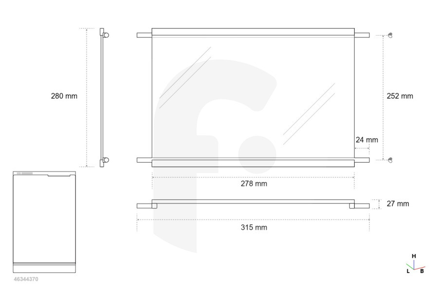 LG Congelatore LG Ripiano in vetro per frigorifero AHT73733801