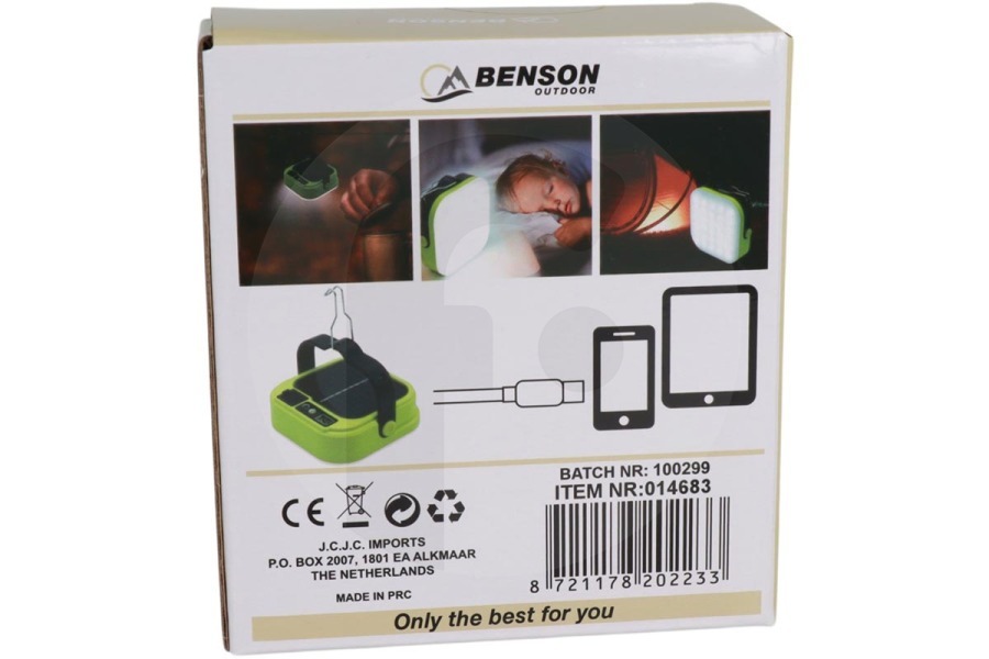 Benson  Benson Campinglampe Solar mit Powerbank Camping 014683