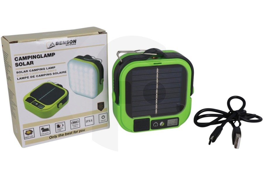 Benson campinglamp solar met powerbank kamperen 014683