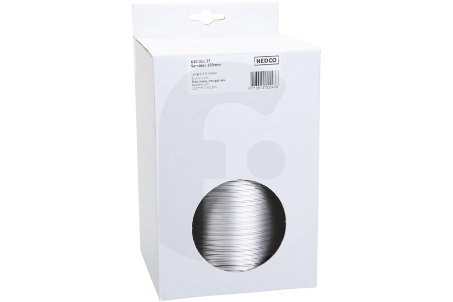 Universeel  Slang 120mm uitschuifbaar tot 1,5 mtr aluminium universeel dampkap 61005137