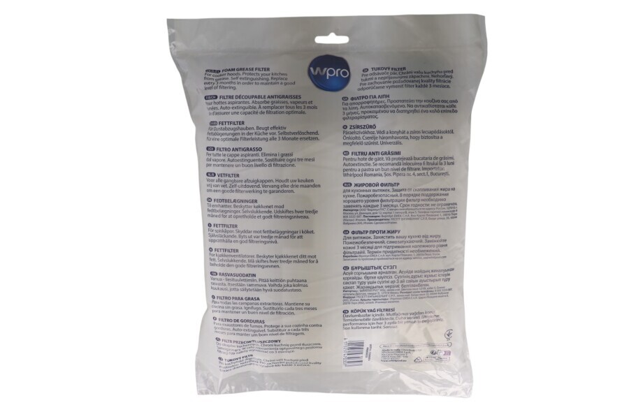 WPRO Cappa aspirante WPRO Filtro (grasso 150Gr 470x970mm) cappa aspirante 480181700644