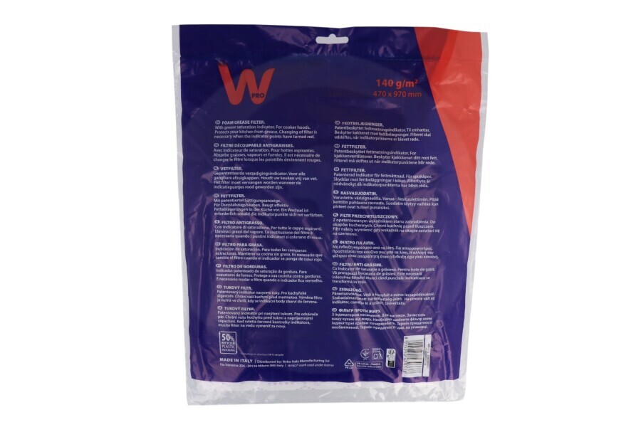Integra Cappa aspirante Filtro antigrasso universale con indicatore di saturazione ritagliabile 47x97cm cappa aspirante 9029801983
