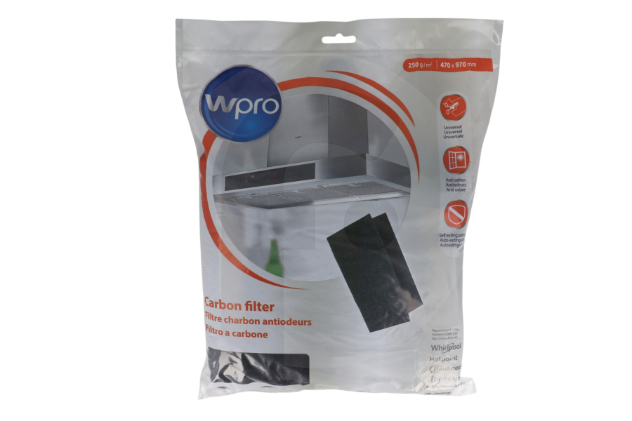Indesit Cappa aspirante WPRO UCF017 Filtro Carbone per Cappa Aspirante 484000008525 adatto a tra cui Dim. 470 x 970 millimetri